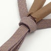 羽織紐 正絹 手組紐 平打ち 茶×紫