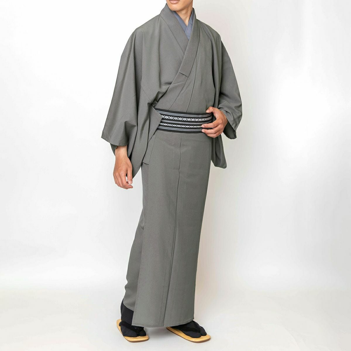 東レシルック ちりめん 洗える着物 仕立てオーダー着物(もしくは羽織) 国内仕立て グレー