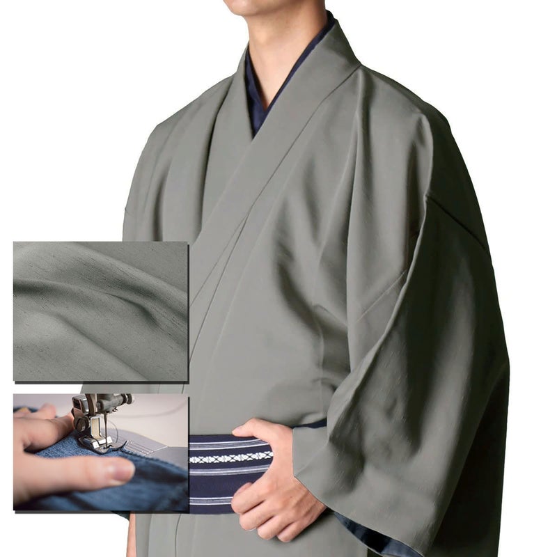 仕立てオーダー着物(もしくは羽織) 洗える着物 紬 グレー