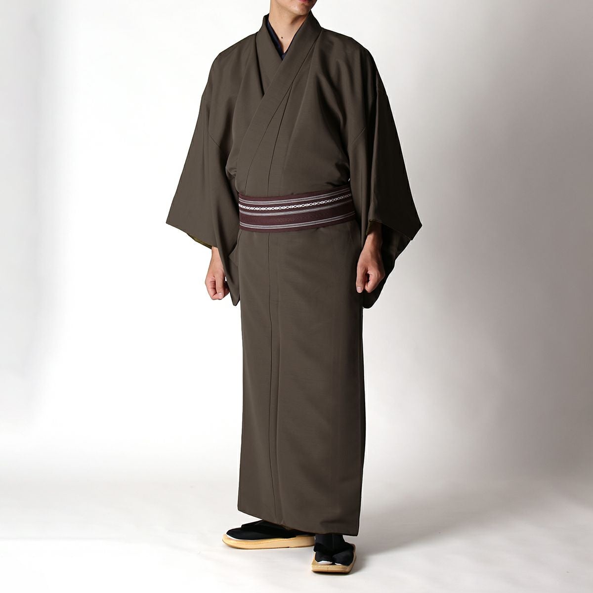 仕立てオーダー着物(もしくは羽織) 洗える着物 紬 茶