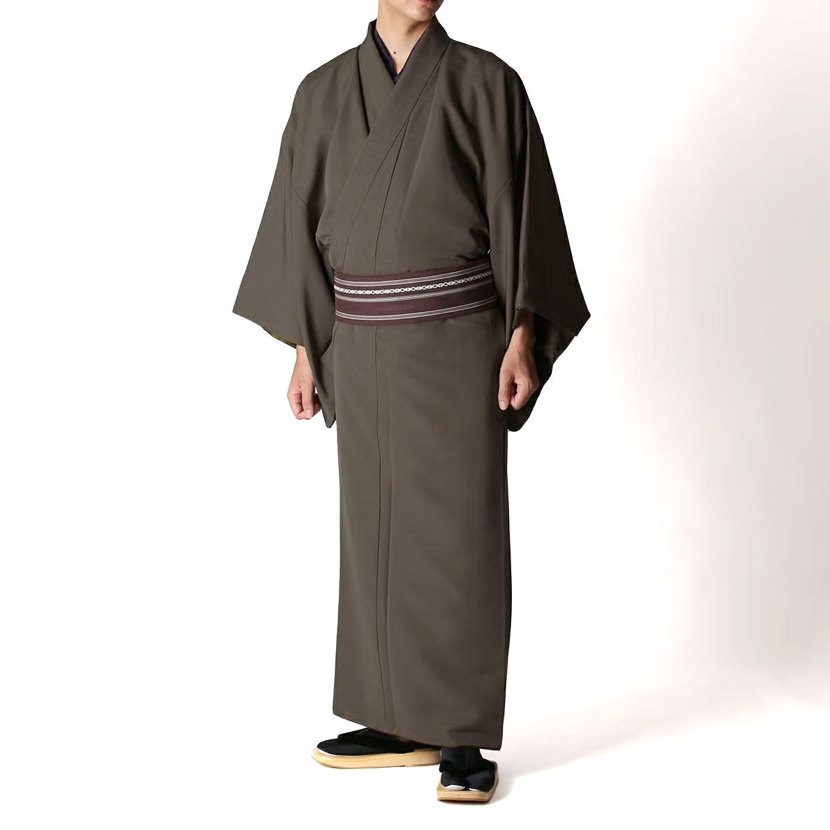仕立てオーダー着物(もしくは羽織) 洗える着物 紬 茶