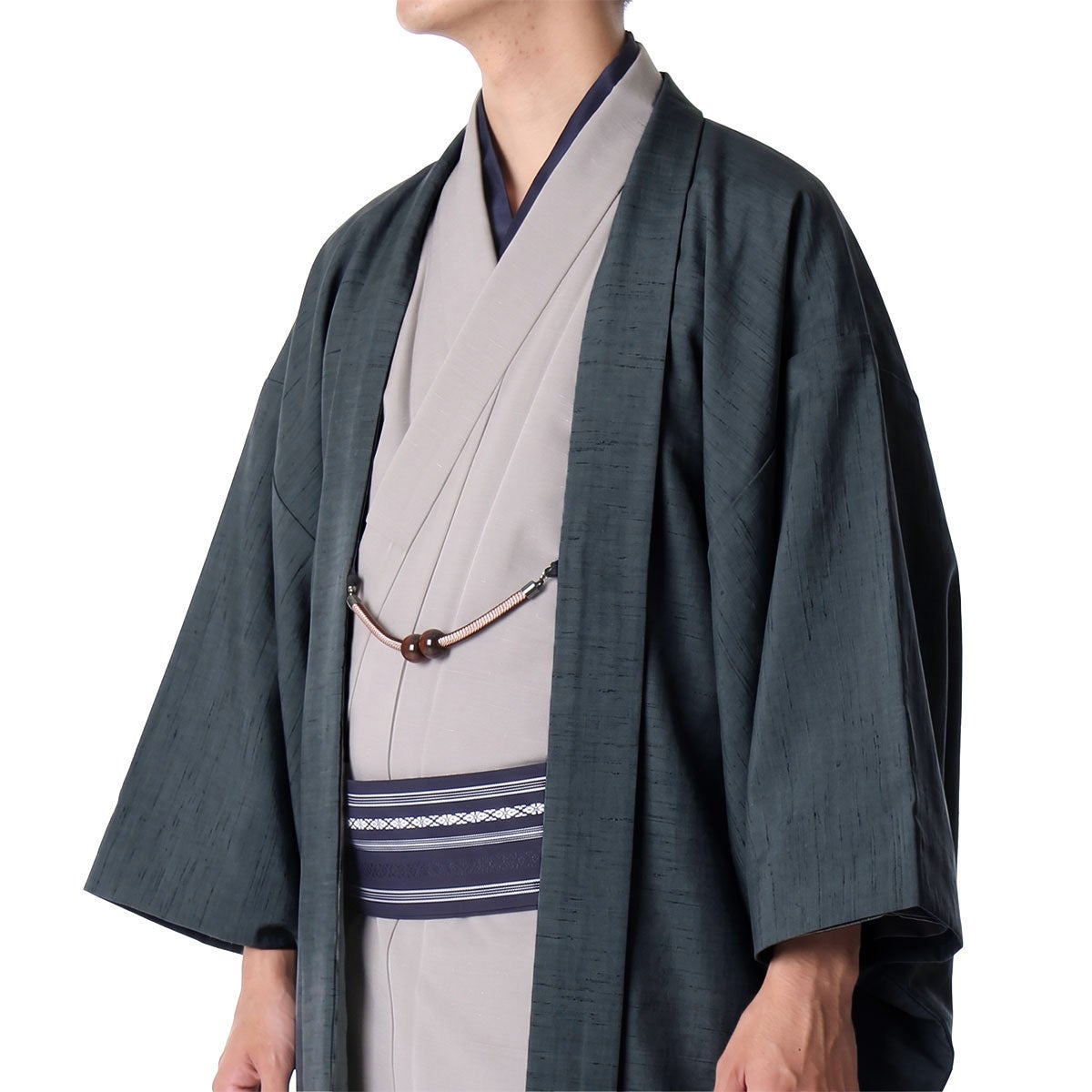 仕立てオーダー着物(もしくは羽織) 洗える着物 紬 濃グレー