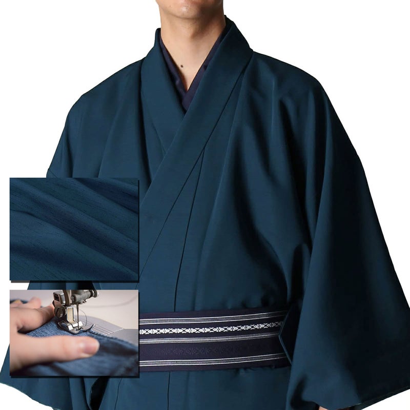  仕立てオーダー着物(もしくは羽織) 洗える着物 紬 紺