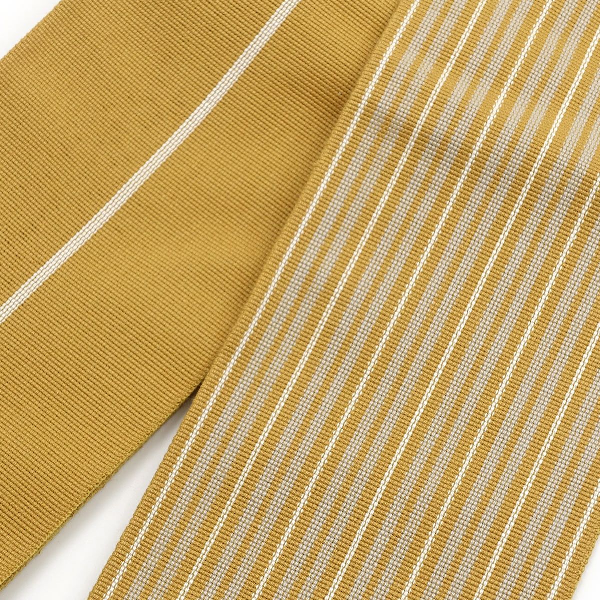 角帯 綿 縞 からし色