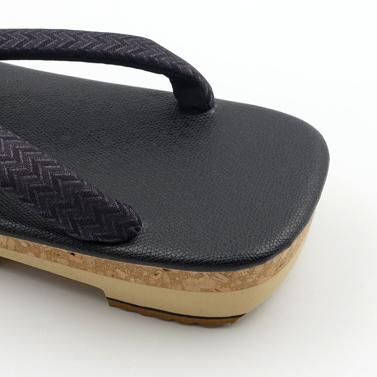 草履 黒 メンズ ブラックEVA 杉綾 紫