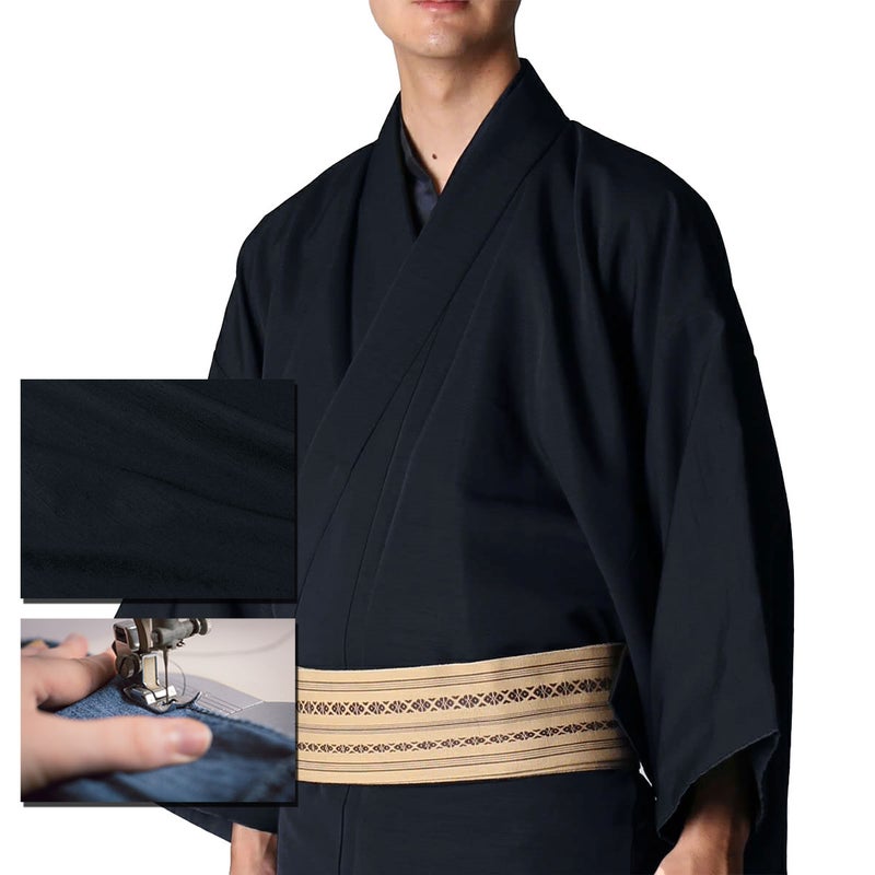 仕立てオーダー着物(もしくは羽織) 洗える着物 紬 黒