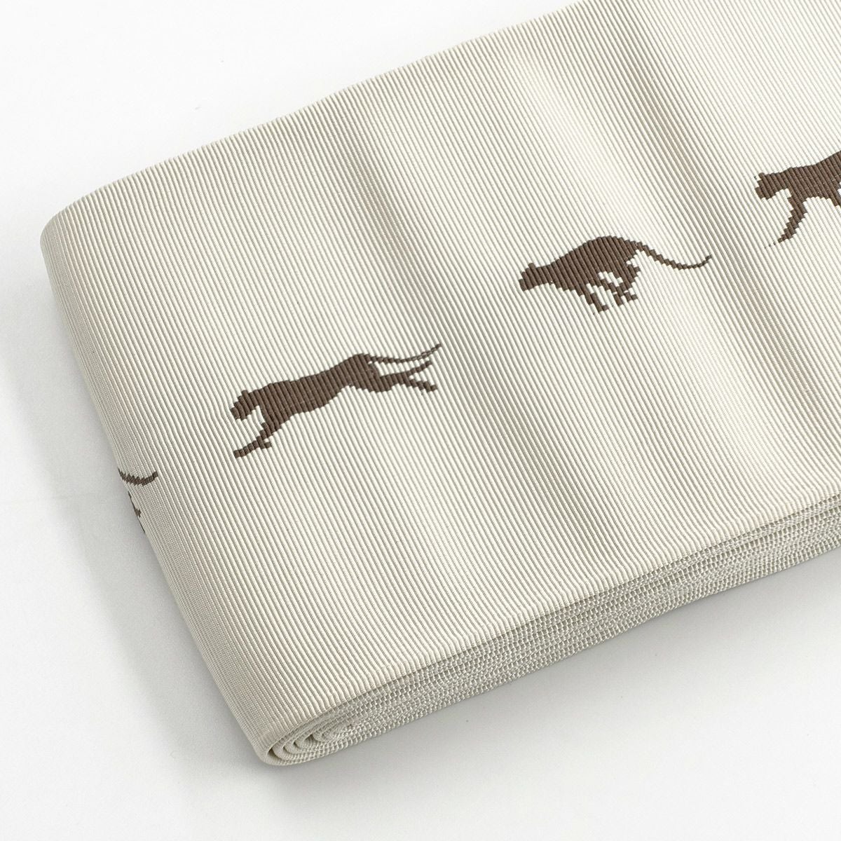 角帯 正絹 博多織物 西村織物 チーター 生成