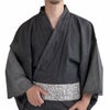 デニム着物 メンズ 単衣 B 黒