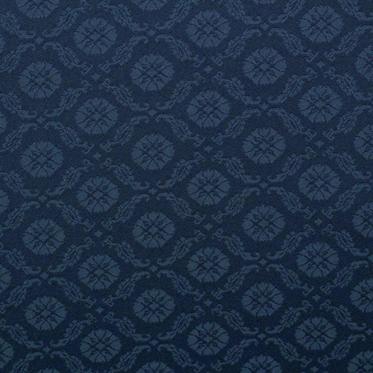 すぐに着られる男羽織 洗える 袷 小紋 テイジン 葵 紺 M