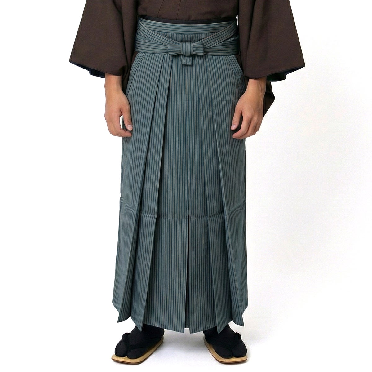 正絹袴 精好仙台平 行燈袴 縞 青 165cm前後対応 | 男着物の加藤商店