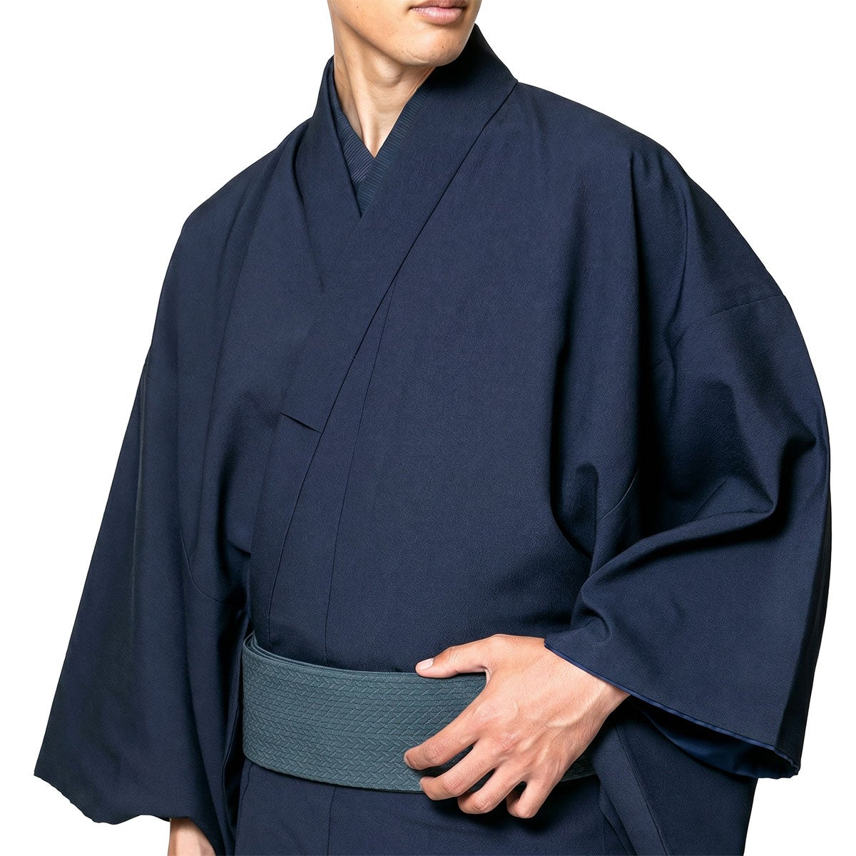 角帯 正絹 米沢織物 青