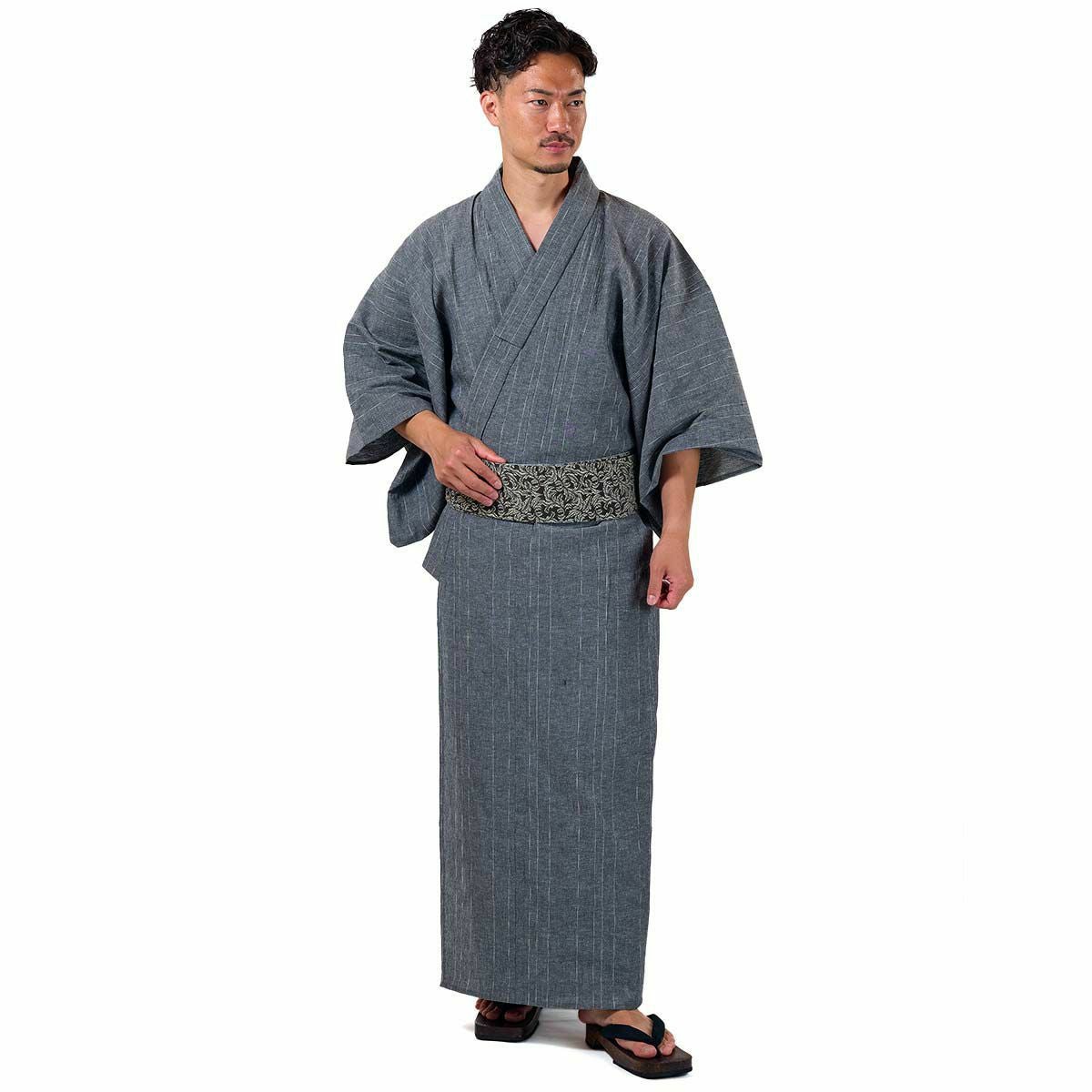 メンズ浴衣 近江ちぢみ綿麻