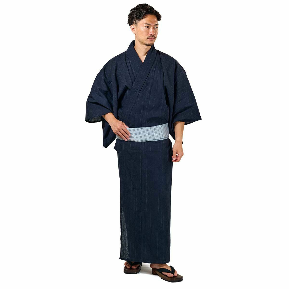 メンズ浴衣 近江ちぢみ綿麻