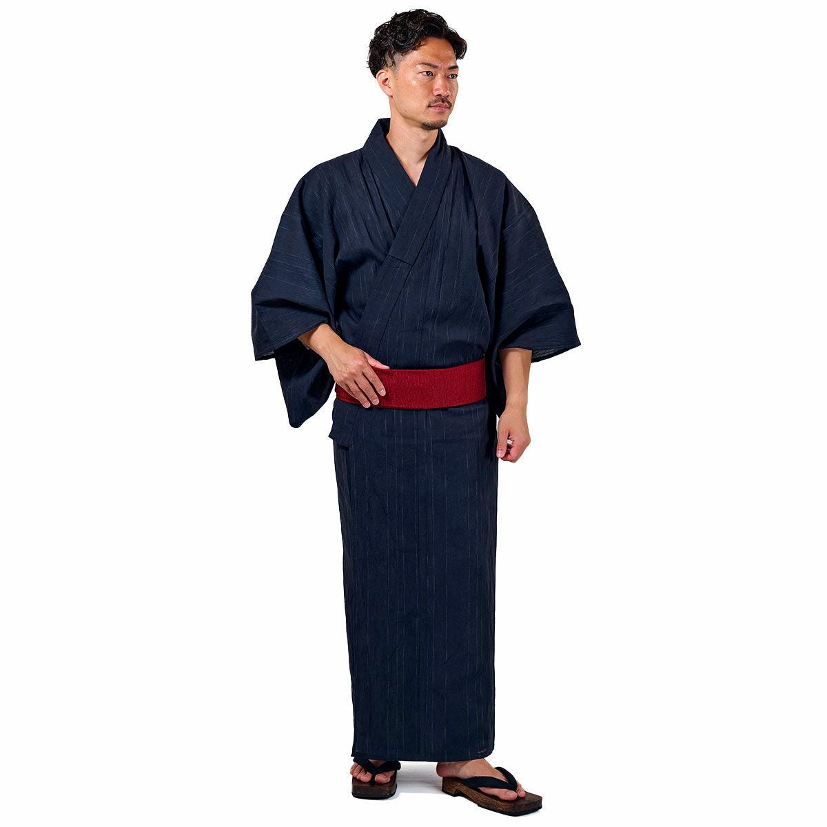 メンズ浴衣 近江ちぢみ綿麻セット