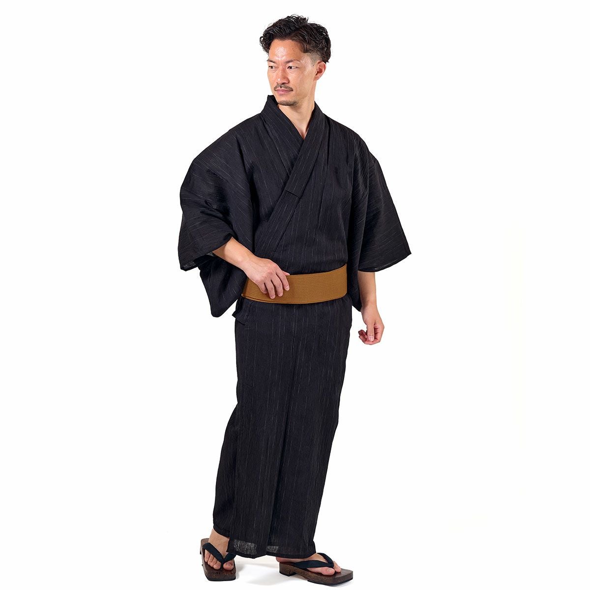 メンズ浴衣 近江ちぢみ綿麻セット