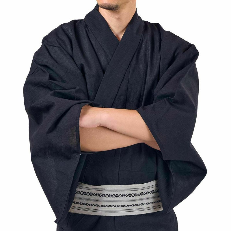 メンズ浴衣 しじら 綿麻 セット