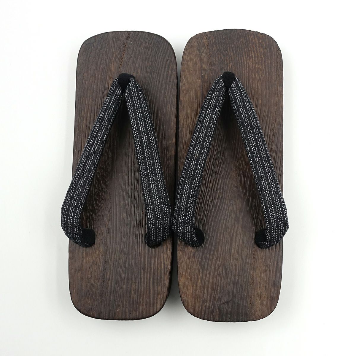 桐下駄 25cm～28.5cm位まで対応 黒 縞