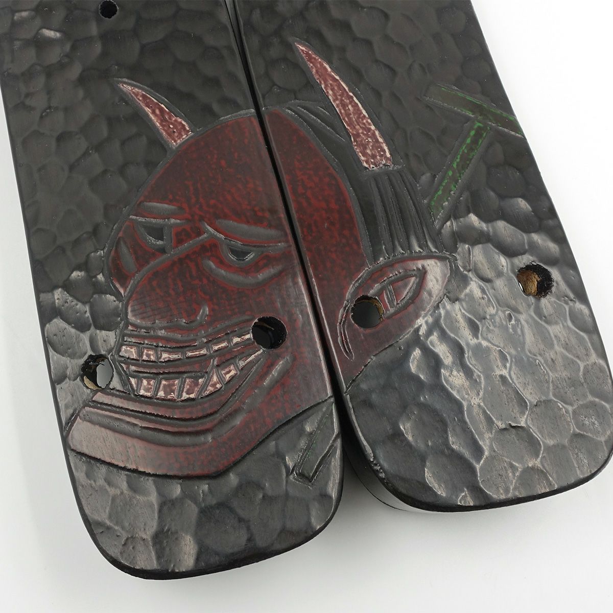 桐下駄 鎌倉彫 27cm位まで対応 刀痕 般若