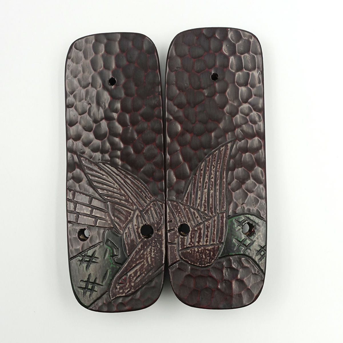 桐下駄 鎌倉彫 27cm位まで対応 刀痕 鷹