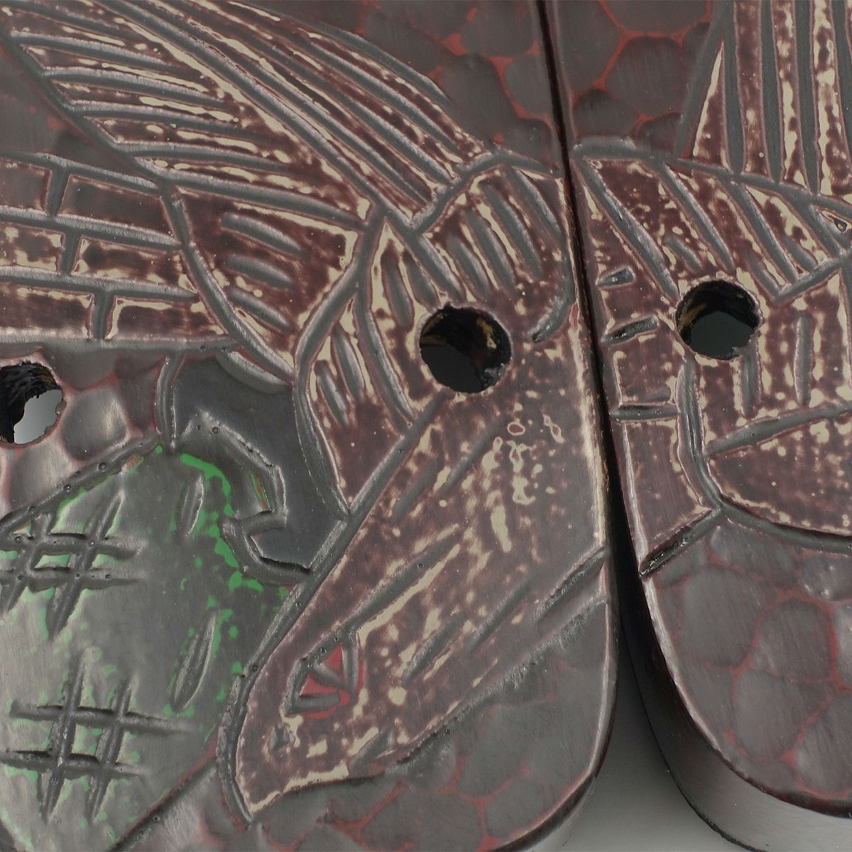 桐下駄 鎌倉彫 27cm位まで対応 刀痕 鷹