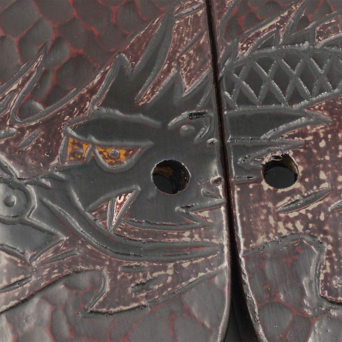 桐下駄 鎌倉彫 27cm位まで対応 刀痕 龍