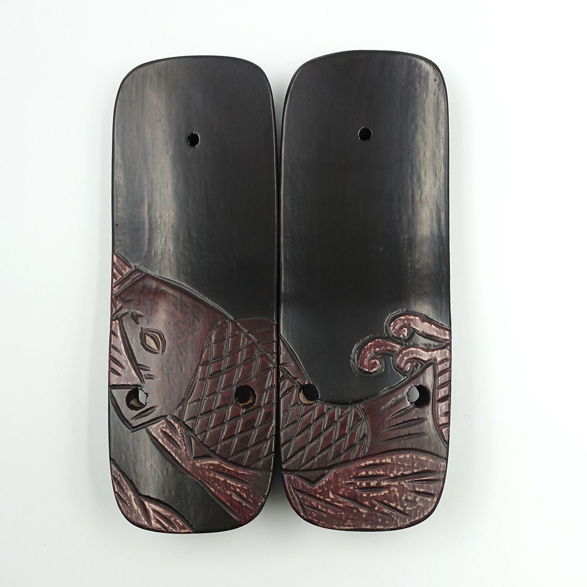 桐下駄 鎌倉彫 27cm位まで対応 鯉