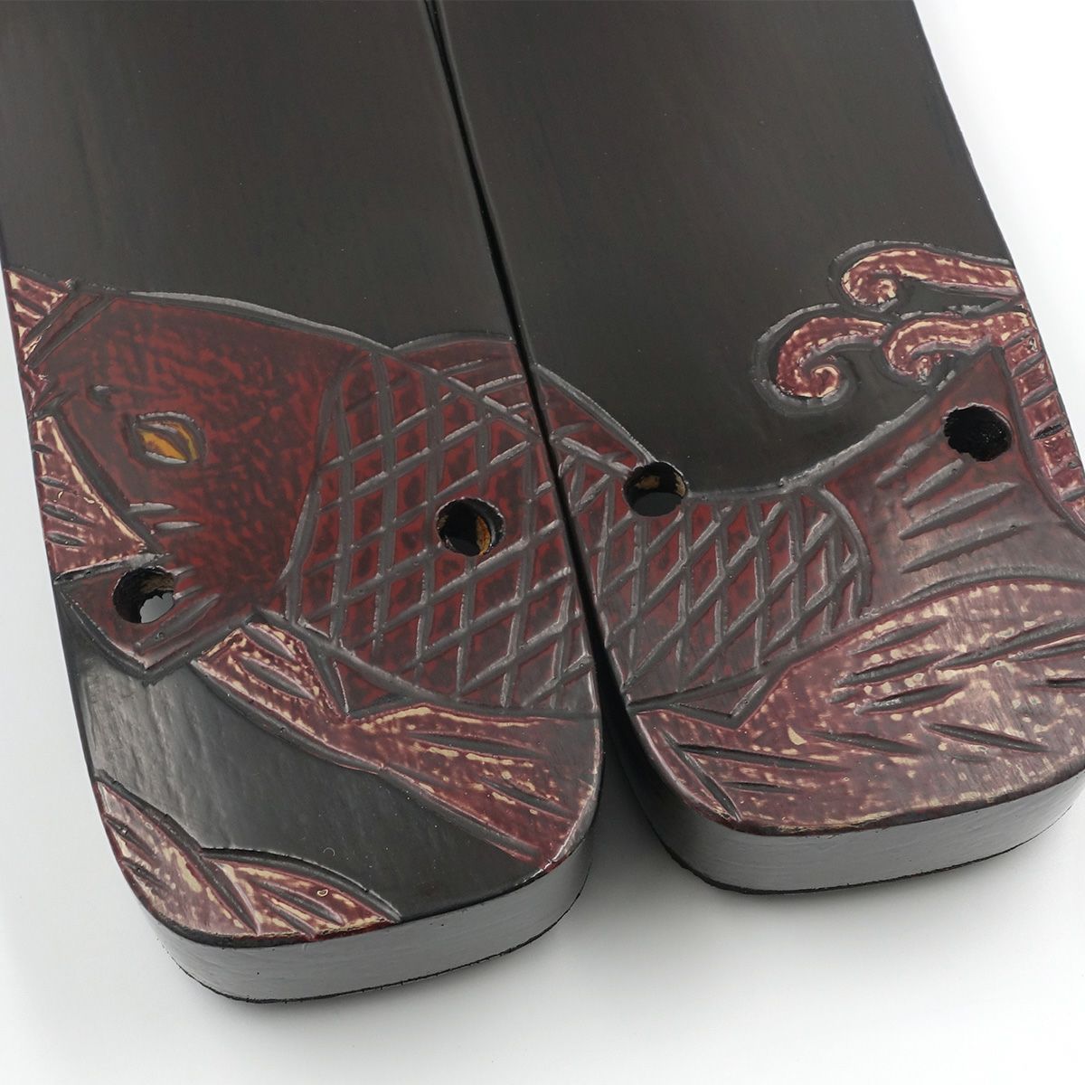 桐下駄 鎌倉彫 27cm位まで対応 鯉