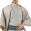 大きいメンズ浴衣 しじら 綿麻 浴衣セット