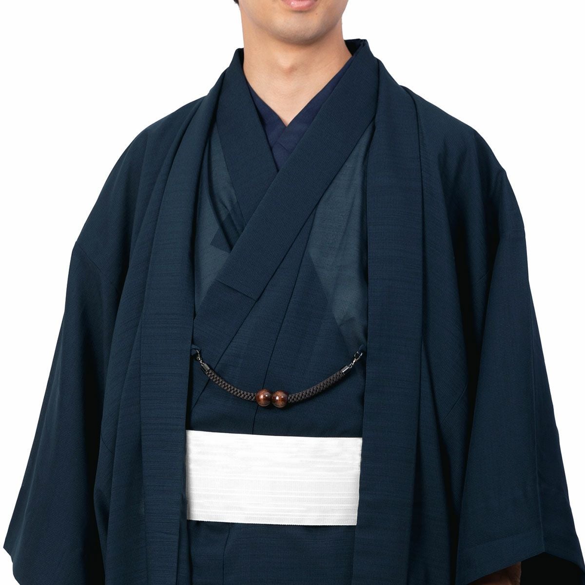すぐに着られる男着物 洗える 単衣 色無地 紗 濃紺 | 男着物の加藤商店
