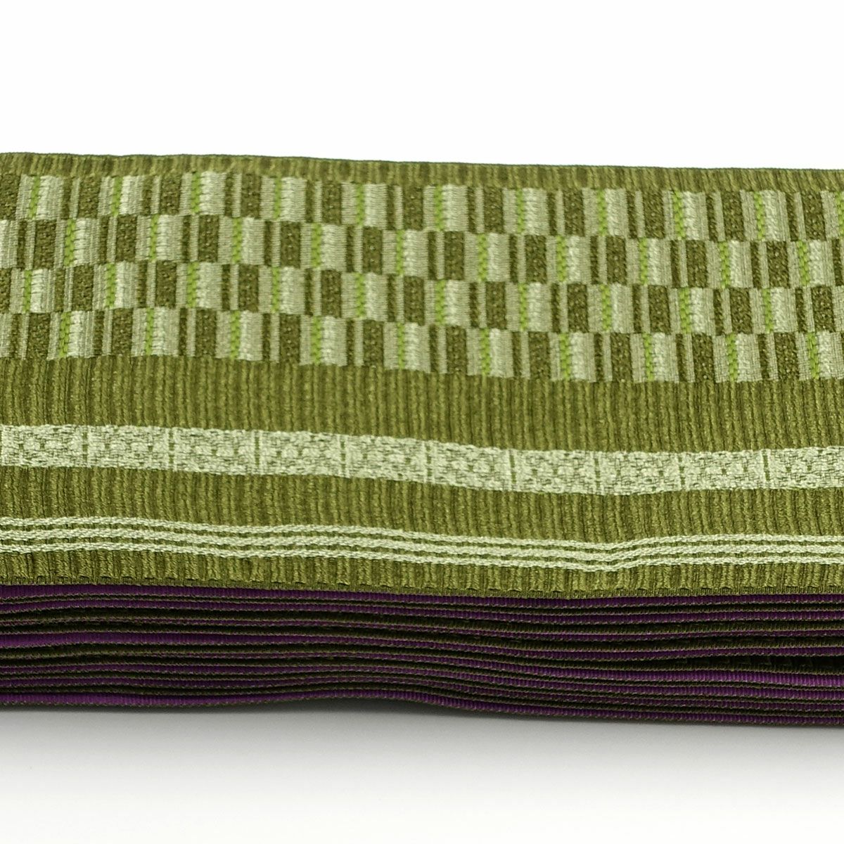 角帯 幾何学模様 カーキ