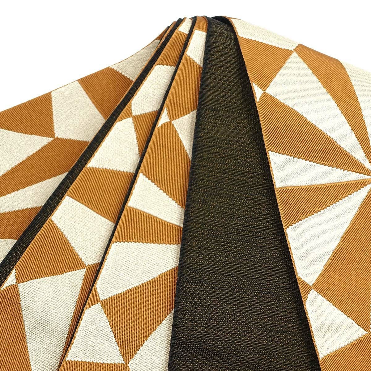 角帯 幾何学模様 橙×焦茶