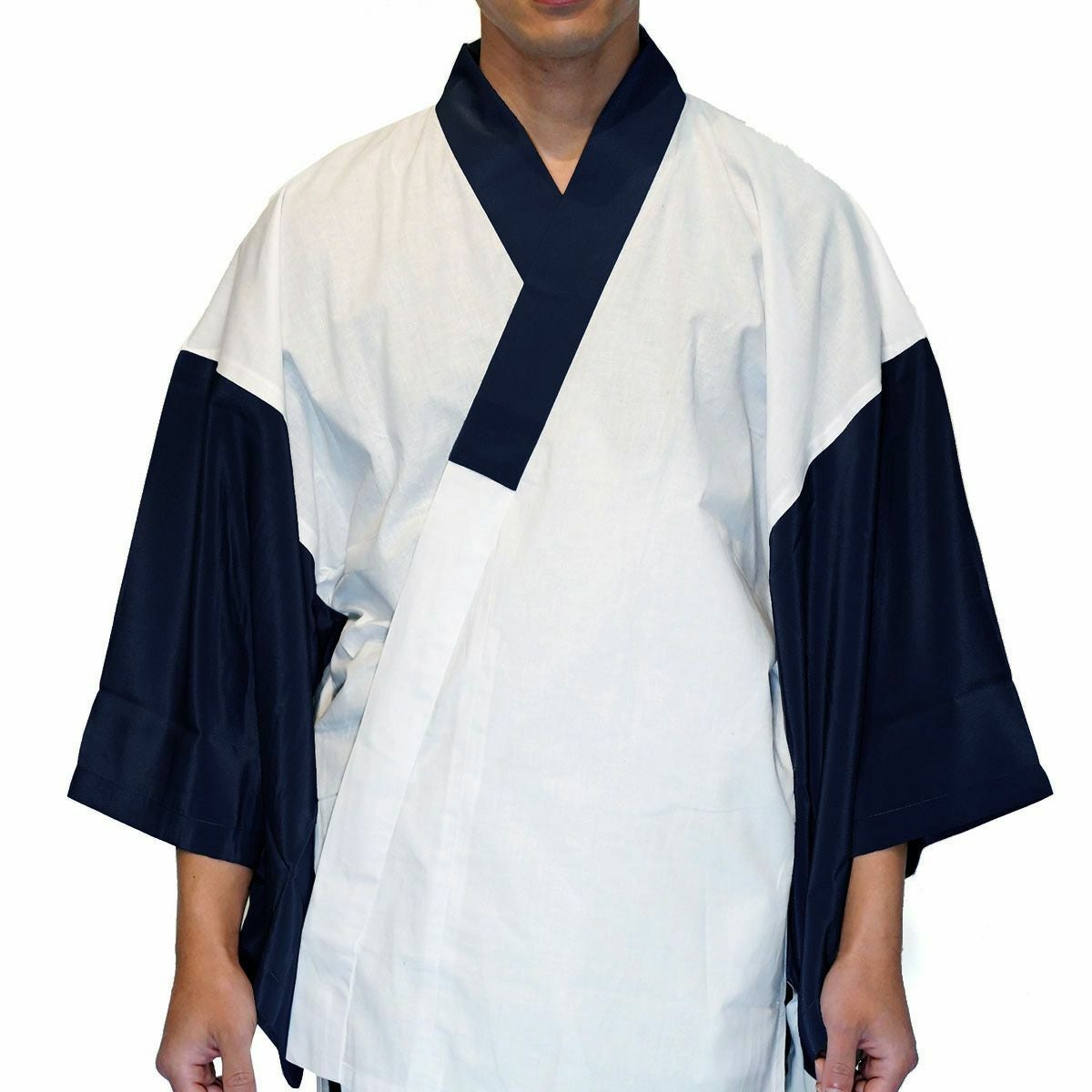 半襦袢 メンズ 洗える 紺 白 日本製