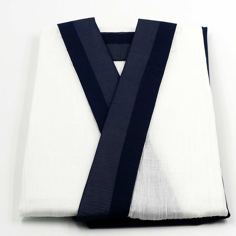 半襦袢 メンズ 洗える 本麻 楊柳 絽 紺