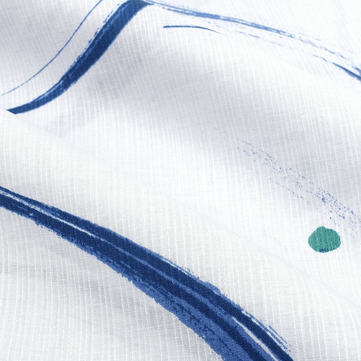 メンズ浴衣 滝流れ 綿 曲線に点 ブルーグレー