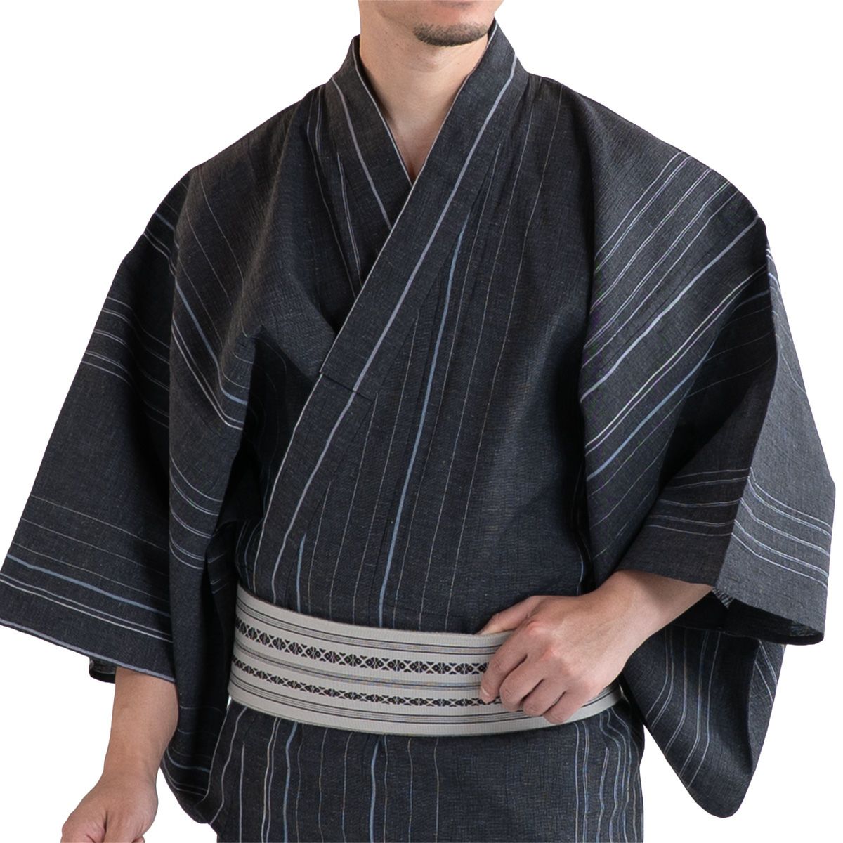 浴衣メンズ 夏着物 小千谷縮 本麻 茶 単品 | 男着物の加藤商店《公式》