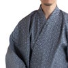 浴衣セット 滝流れ 綿 紗綾型 紺グレー M～LL