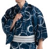 滝流れ 綿 丸に十字 紺 M～LL （浴衣+白角帯+腰紐）