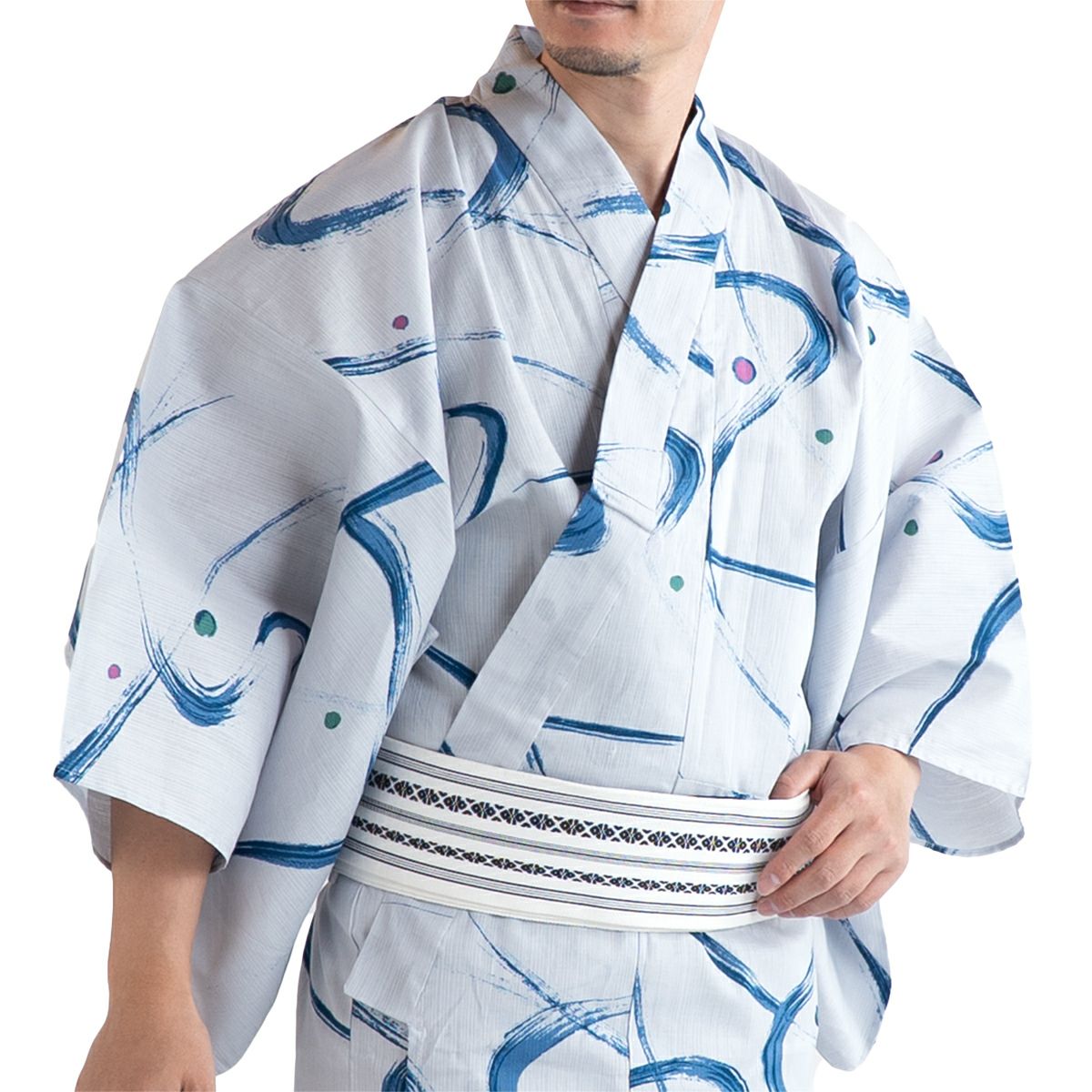 メンズ浴衣 滝流れ セット