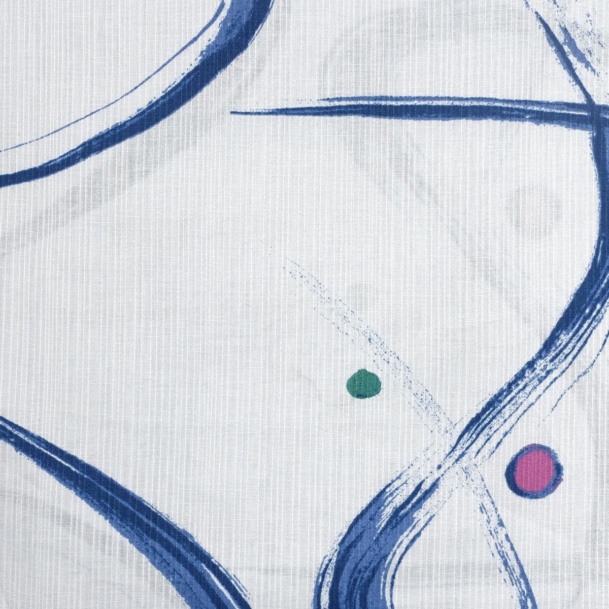 滝流れ 綿 曲線に点 ブルーグレー M～LL （浴衣+白角帯+腰紐）