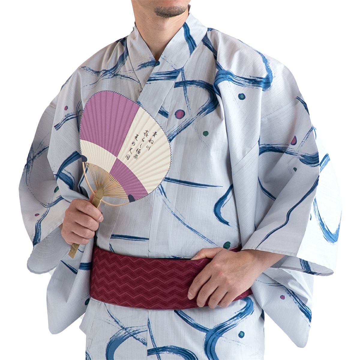 メンズ浴衣 滝流れ セット