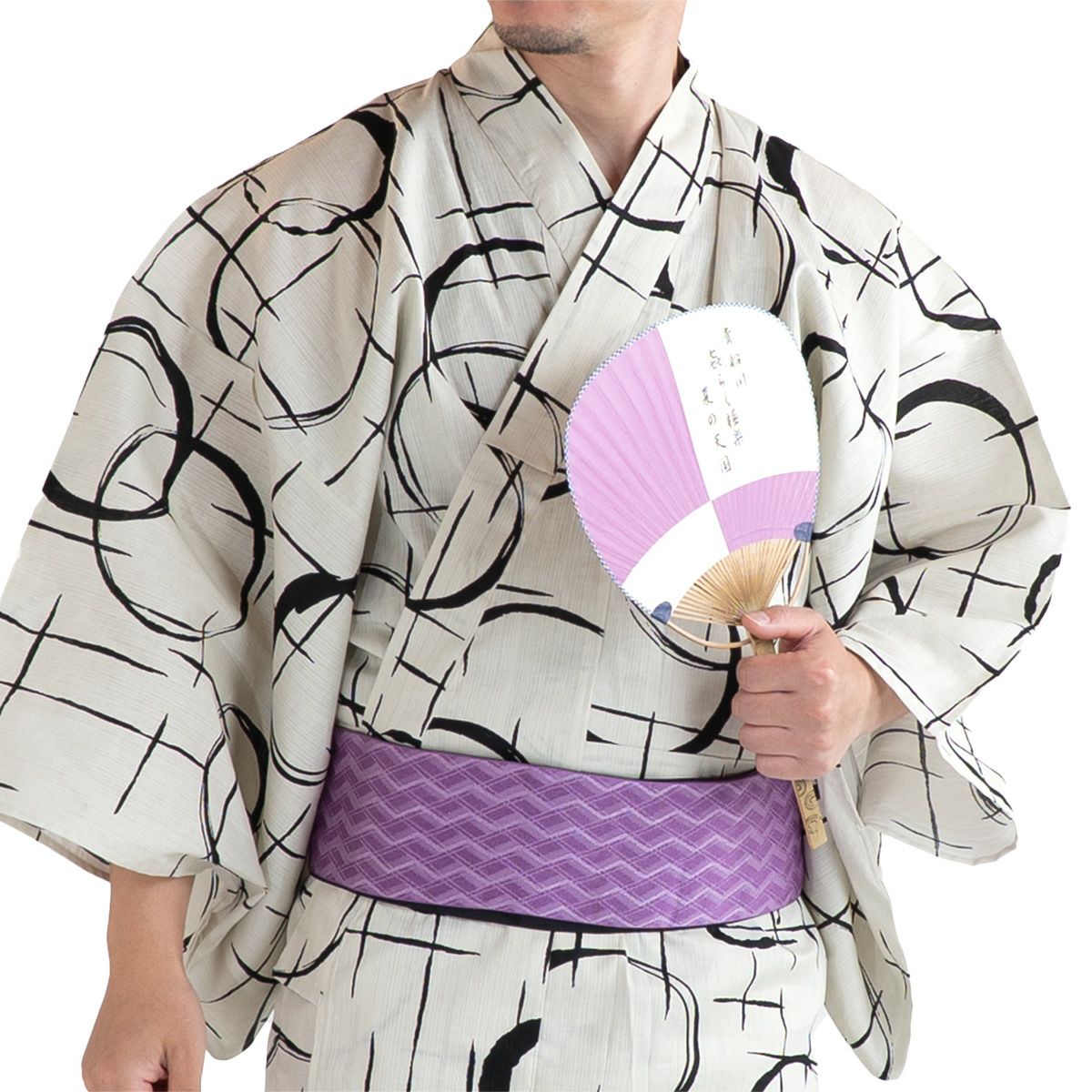 メンズ浴衣 滝流れ セット