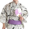 丸に十字 ベージュ M～LL （浴衣+紫角帯+腰紐）