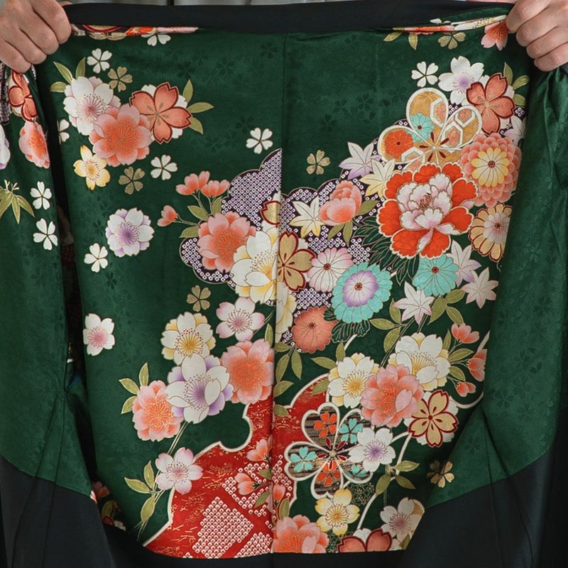 男羽織 正絹 裏地 振袖柄