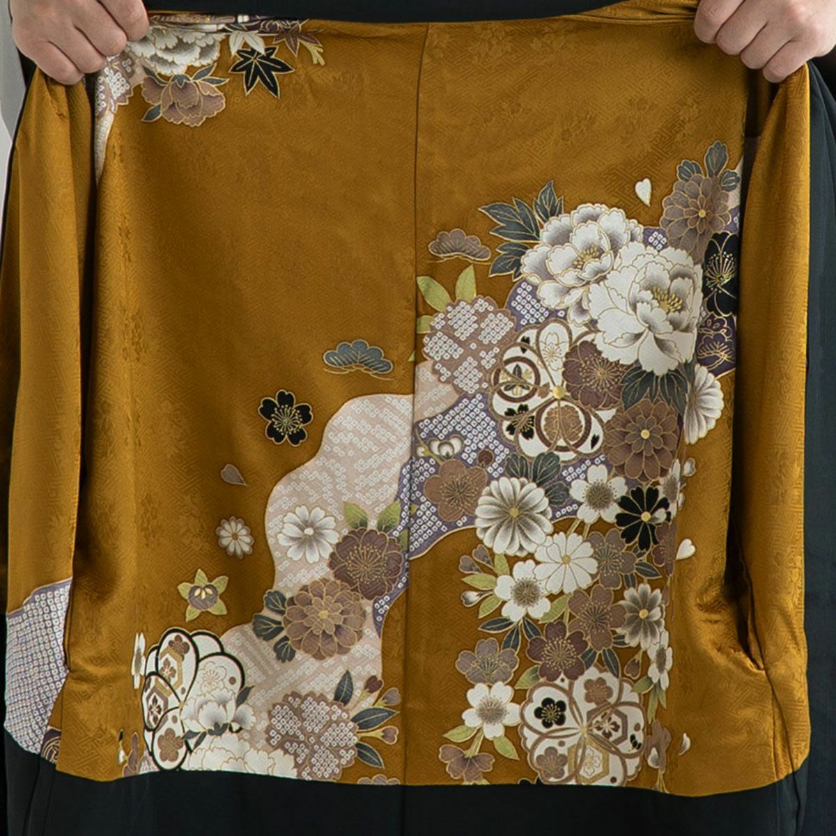 男羽織 正絹 裏地 振袖柄