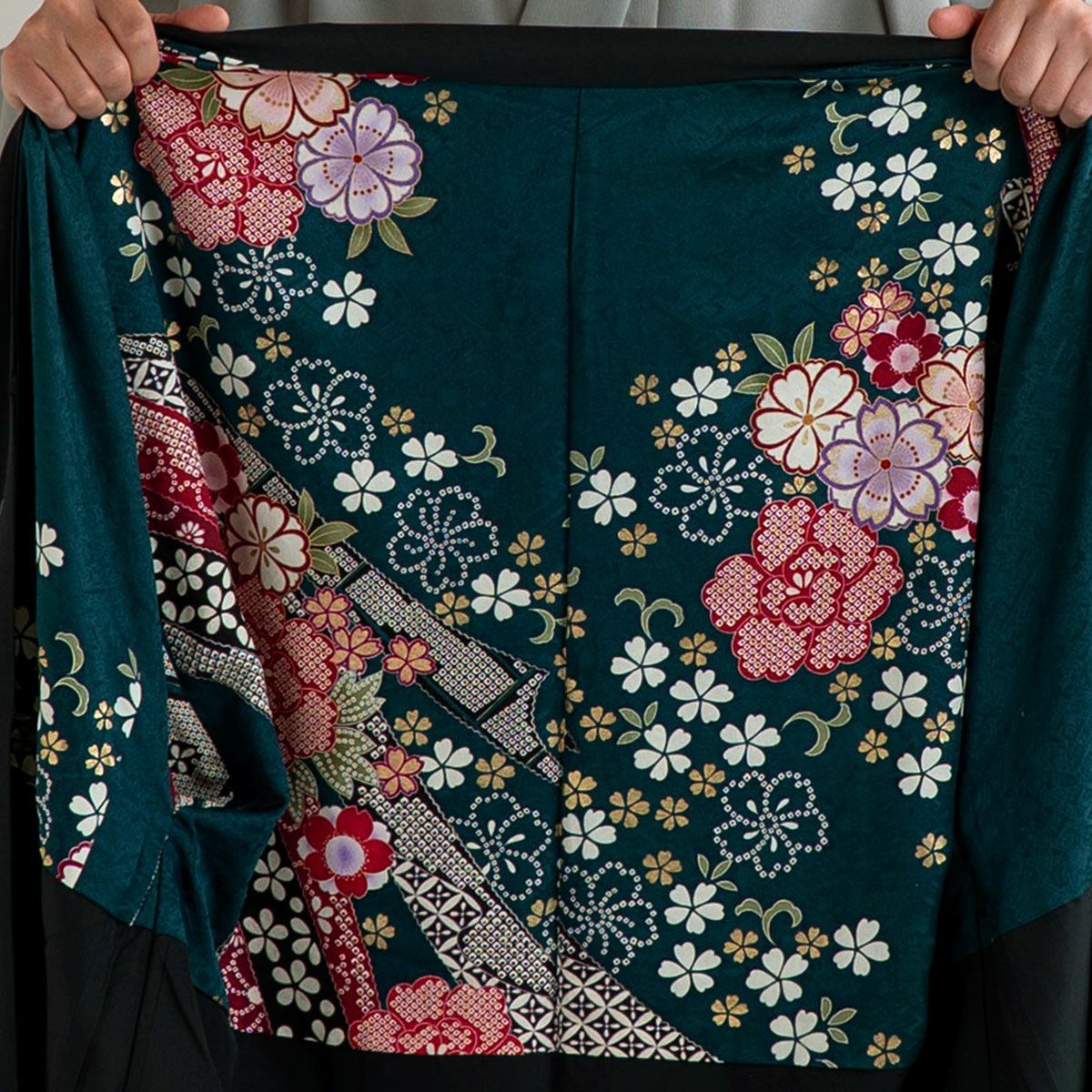 男羽織 正絹 裏地 振袖柄