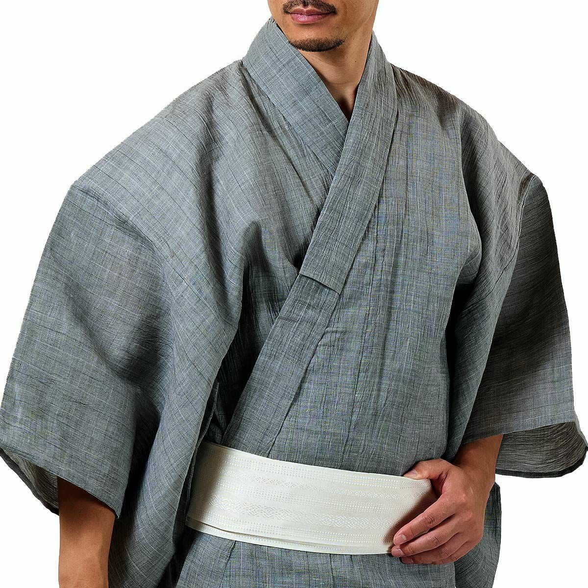 メンズ浴衣 夏着物 近江ちぢみ本麻