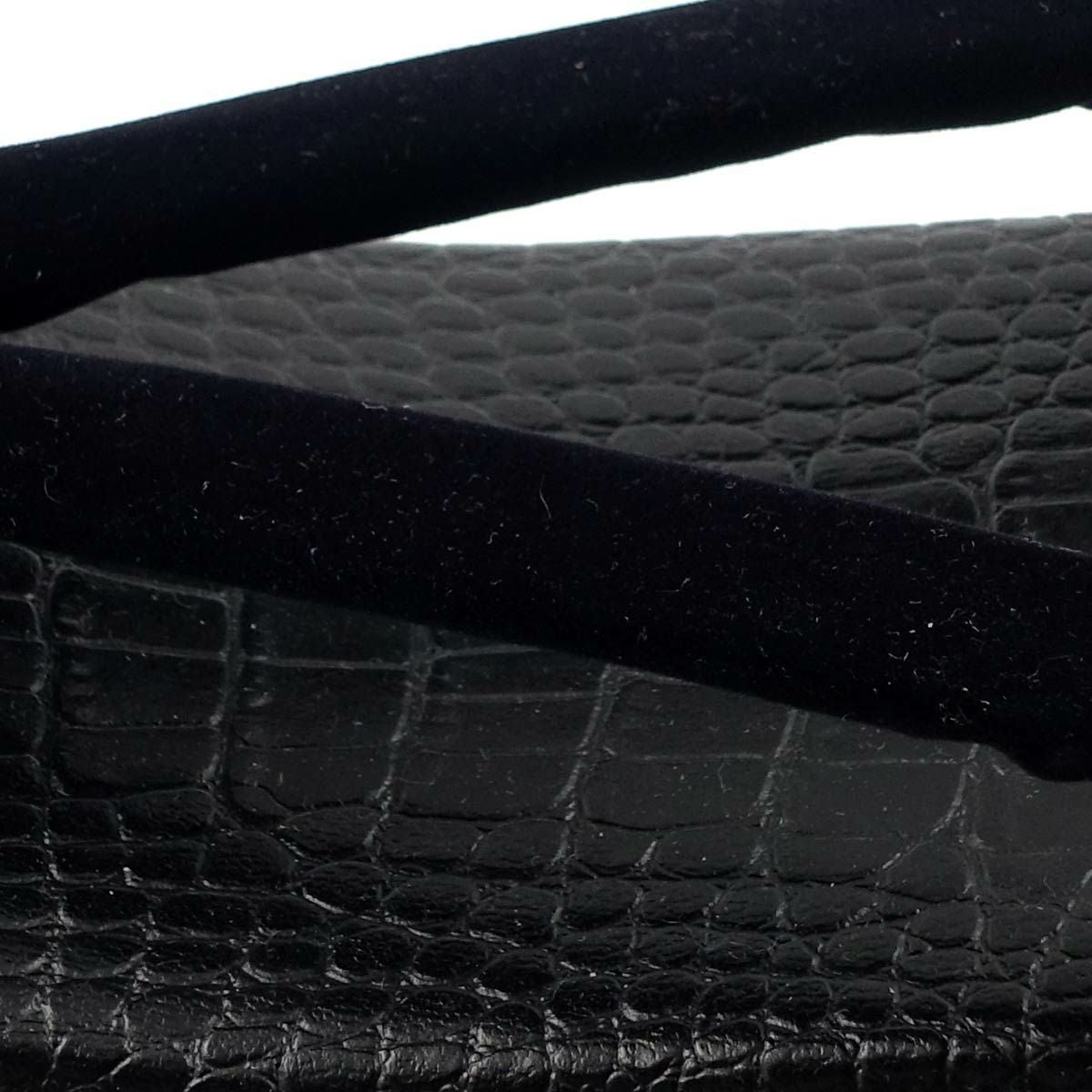 草履 ワニ革風 黒 サンド底