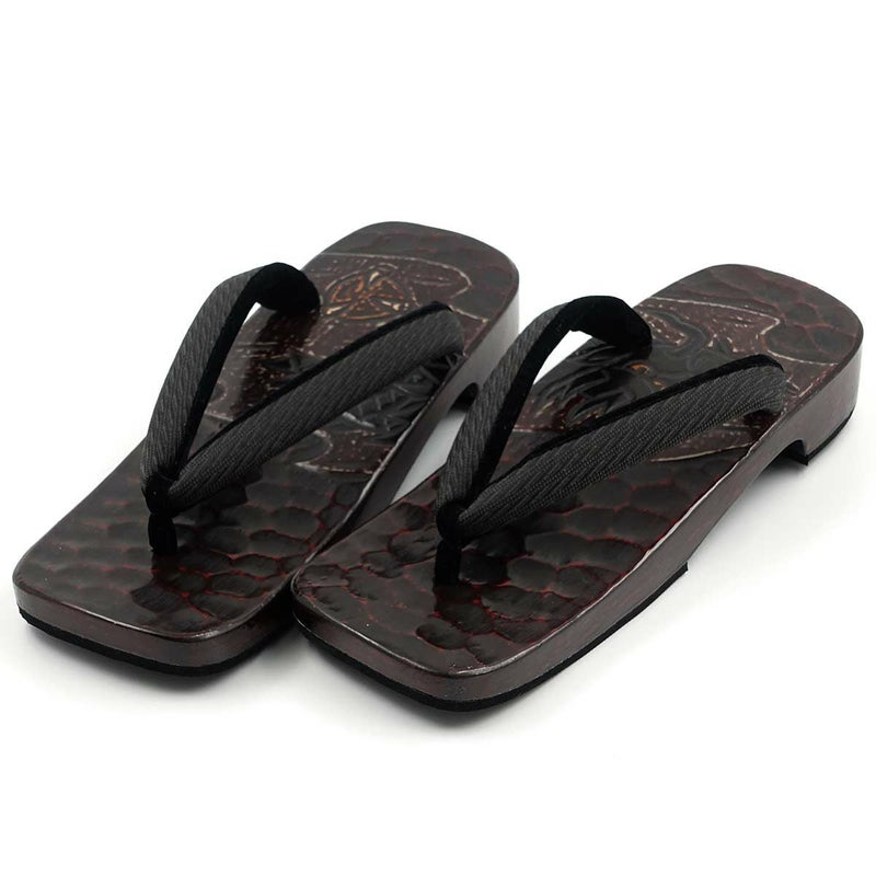 桐下駄 鎌倉彫 27cm位まで対応 総彫り