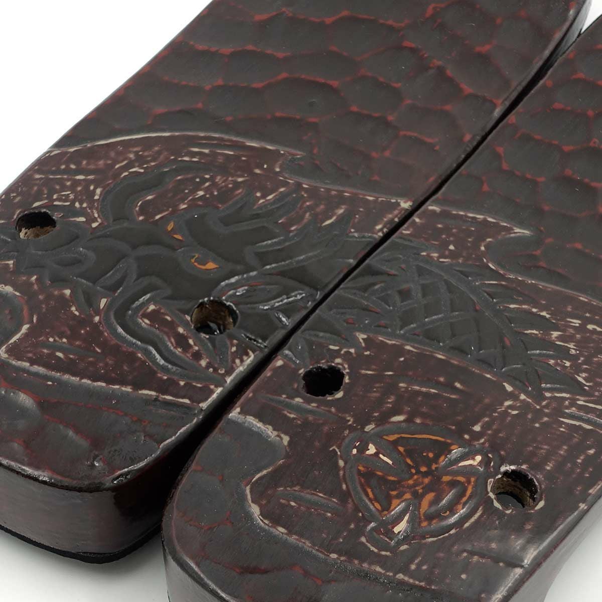 桐下駄 鎌倉彫 27cm位まで対応 総彫り