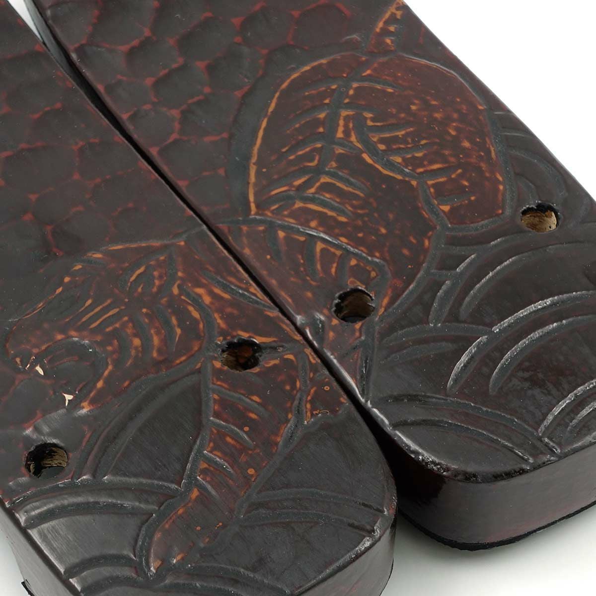  桐下駄 鎌倉彫 27cm位まで対応 総彫り